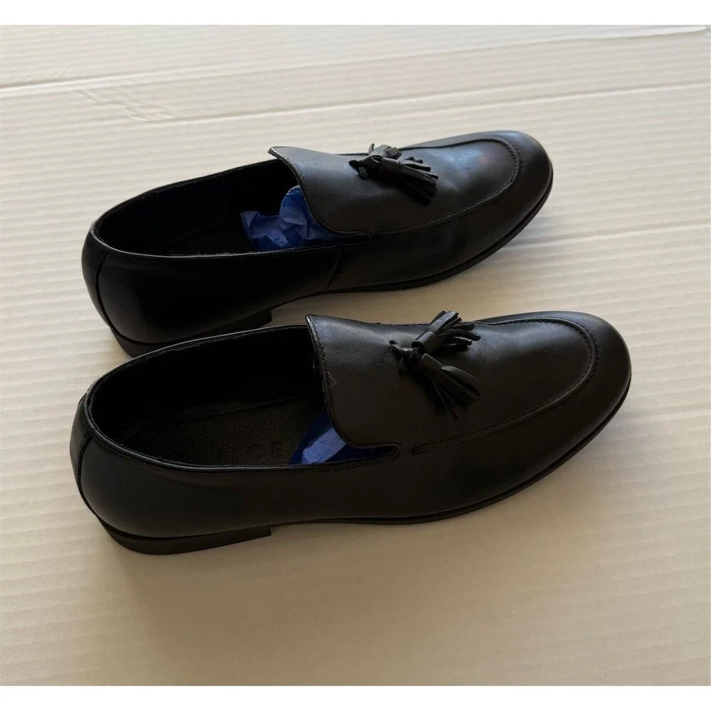 Office London Men's Dress Loafers Black Tassel Slip-On Shoes Size 9